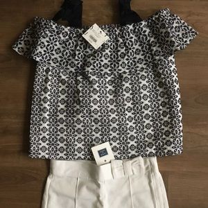 NWT Janie And Jack Off The Shoulder Top / Shorts 6